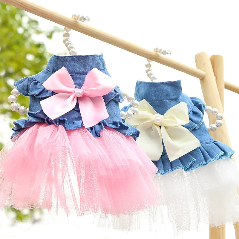 Rabbit Outing Clothes Lop-eared Dwarf Rabbit Pleated Skirt Rabbit Dress Up Accessories Small Bunny Supplies Mesh Sling Dress