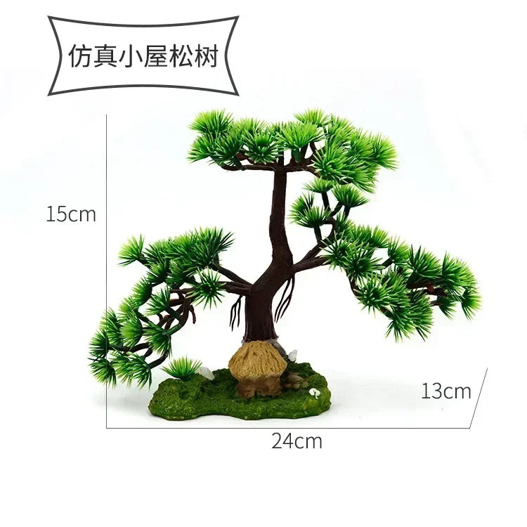 Aquarium Ornaments Simulation Plants Fish Tank Landscaping Decorations Plastic Water Plants Flowers Trees  Accessories