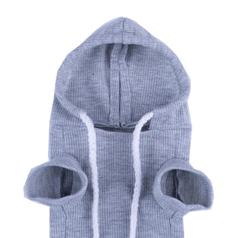 Cute Ferret Hoodie Solid Color Drawstring Hooded Sweatshirt Thick Fluffy Pet Hoodie Foreleg Elastic Hamster Guinea Pig Clothes