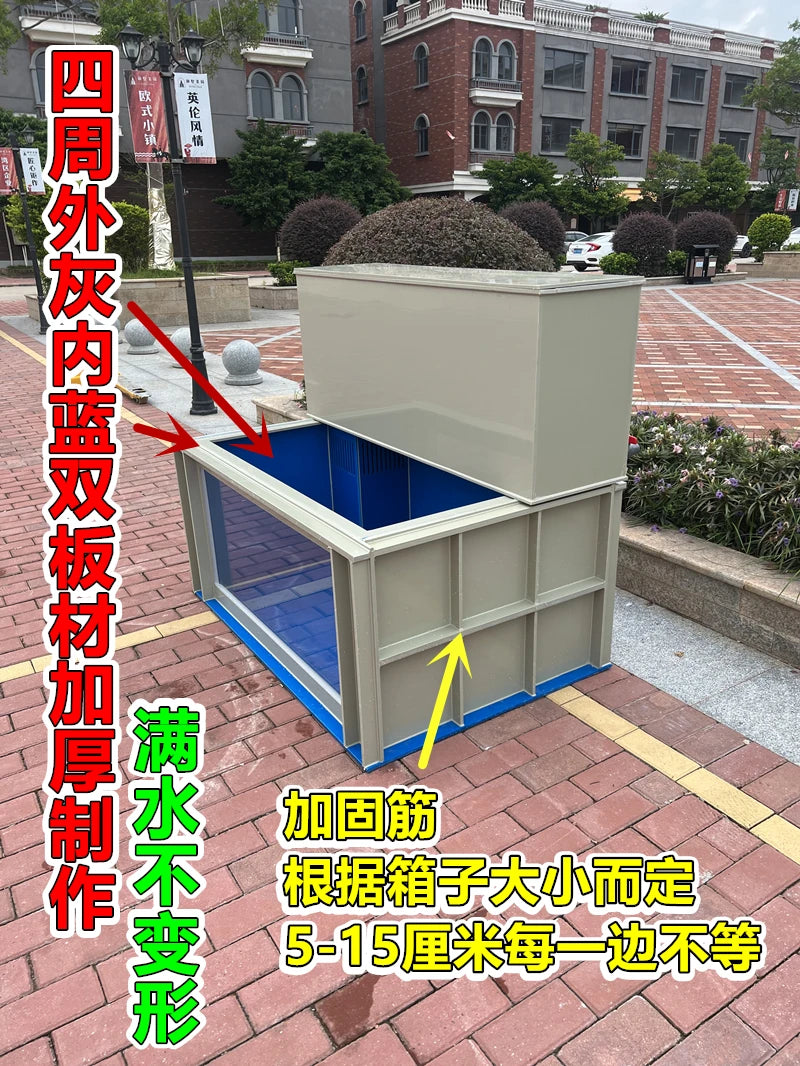 XYY large koi fish tank ultra-white glass ornamental fish pond with dry and wet separation fish box