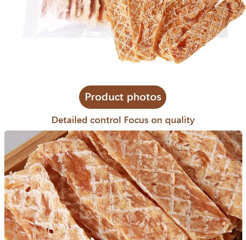 Dog Snacks Dried Chicken Breast 500g Pet Snacks Fresh Flavorful Thin Crispy Dog Training Reward Jerky Nutrient Rich Pet Snacks