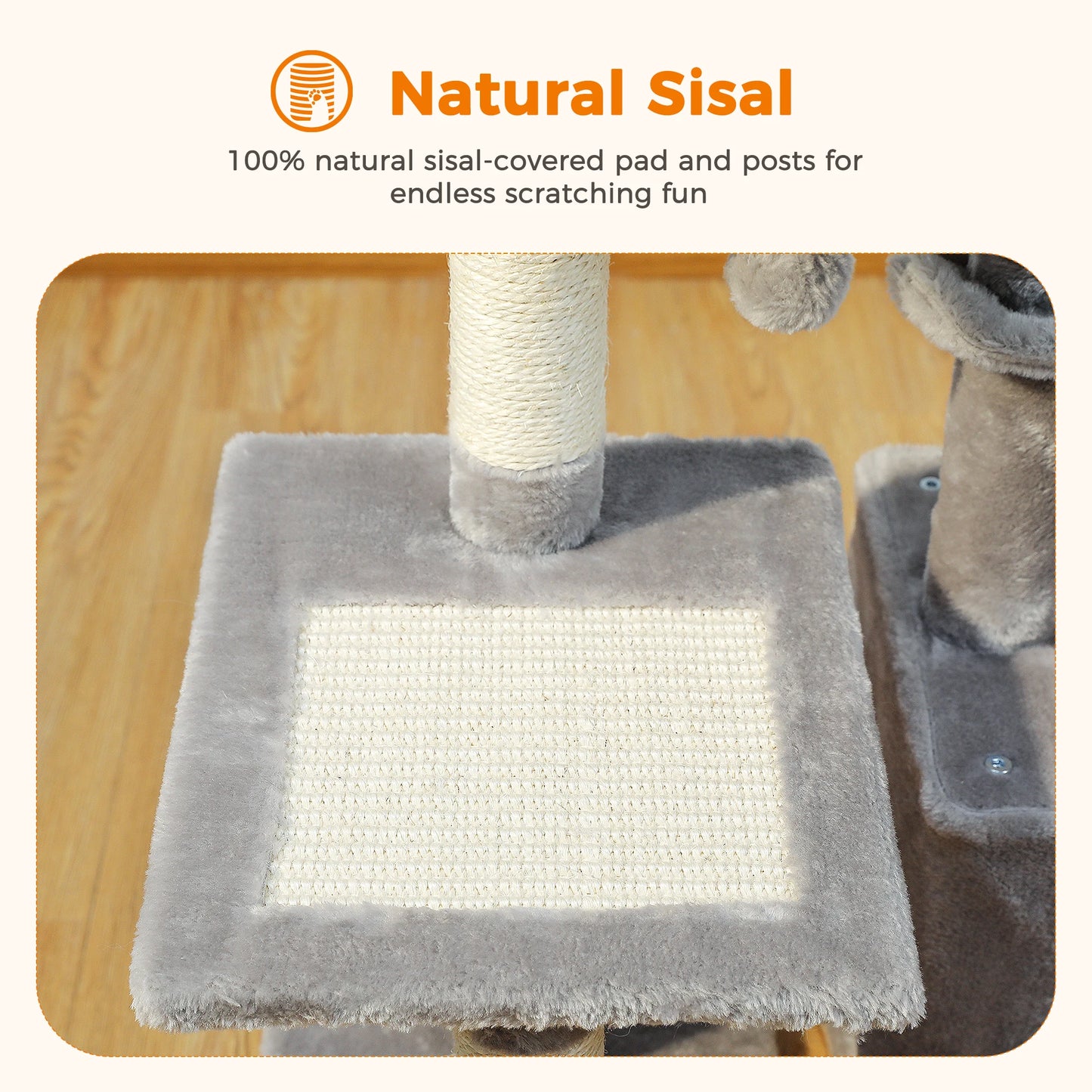 Cat tree Cat Tower for Indoor Cats Cat Activity Tree with Cat Scratching Posts Big Hammock and Removable Top Perch