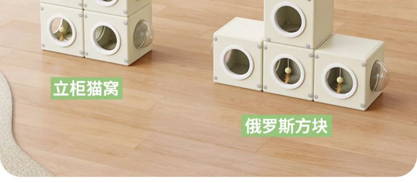 Resin Cat Tunnel, Transparent Space Capsule Cat Modular Durable Hideaway Bed   Coffee Table Side Cabinet for Pets