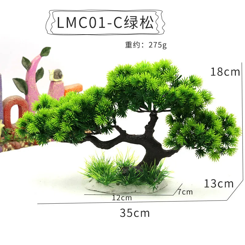 Aquarium Ornaments Simulation Plants Fish Tank Landscaping Decorations Plastic Water Plants Flowers Trees  Accessories