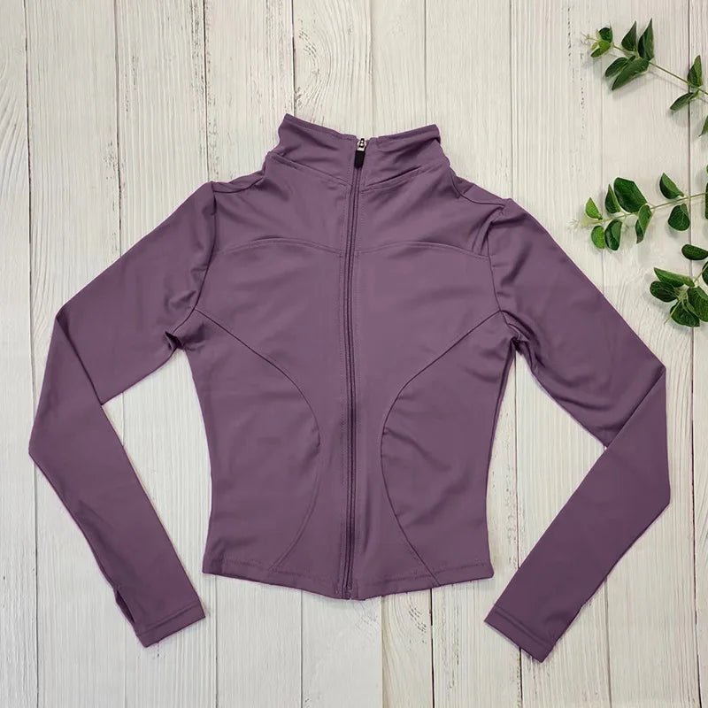 MXLLINA Zipper Horse Riding Jacket Tops Equestrian Competition Base Layer Women Long Sleeve Coat Equestrian Training Shirts