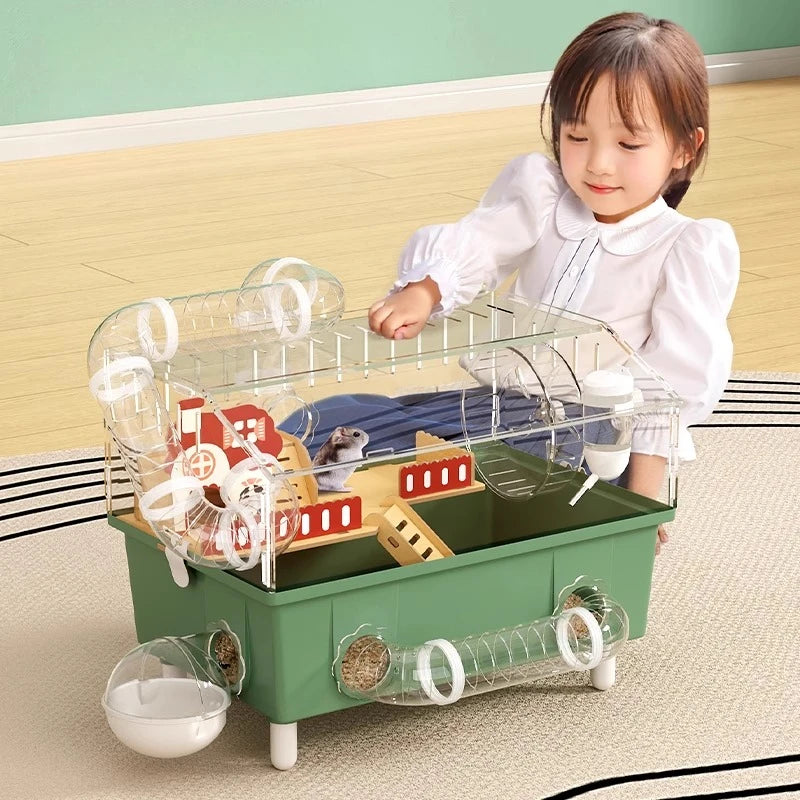 Transparent Acrylic Hamster House, with Tunnel,
