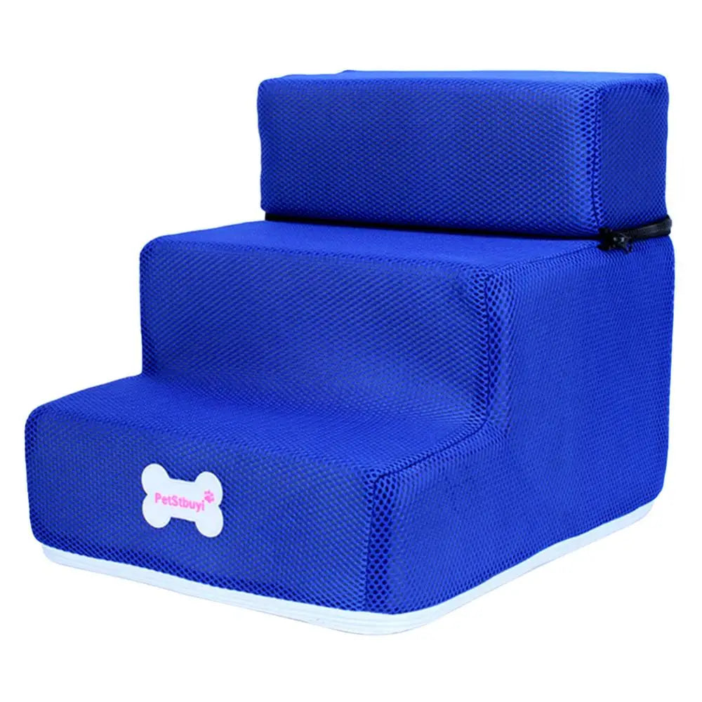 Small Dog Cats Pet 3 Steps Stairs Sofa Stairs Pet Dog Cats Ramp Climbing Stairs Removable Non-slip cover Detachable Bed Ladder Dog Bed