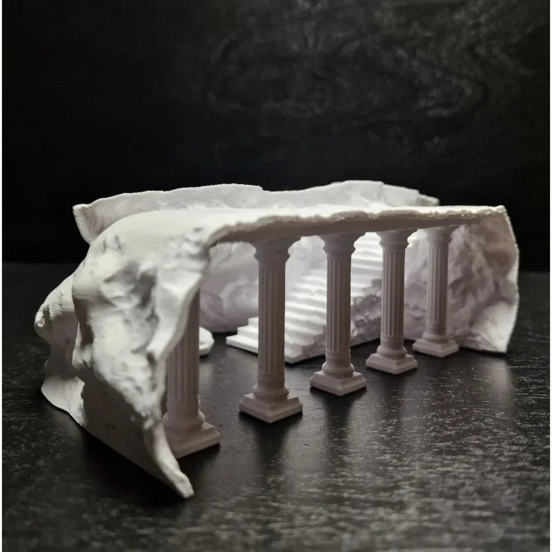 Simulated Roman Column Palace Fish Tank Cave - Aquarium Small Fish & Shrimp Hiding House Decor