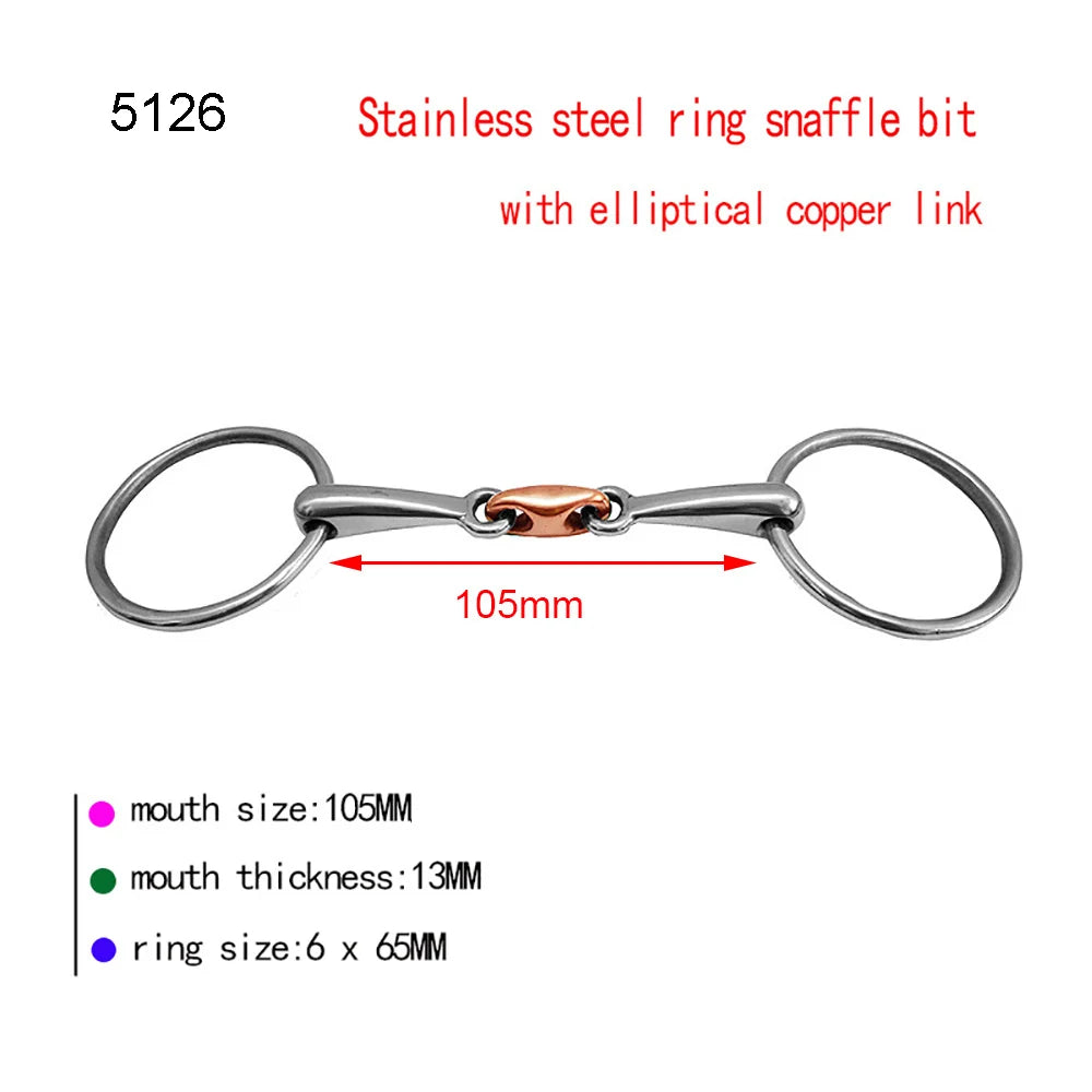 Equestrian Horse Mouth Bit Snaffle Gag Bite Horse Training Riding Harness Supplies