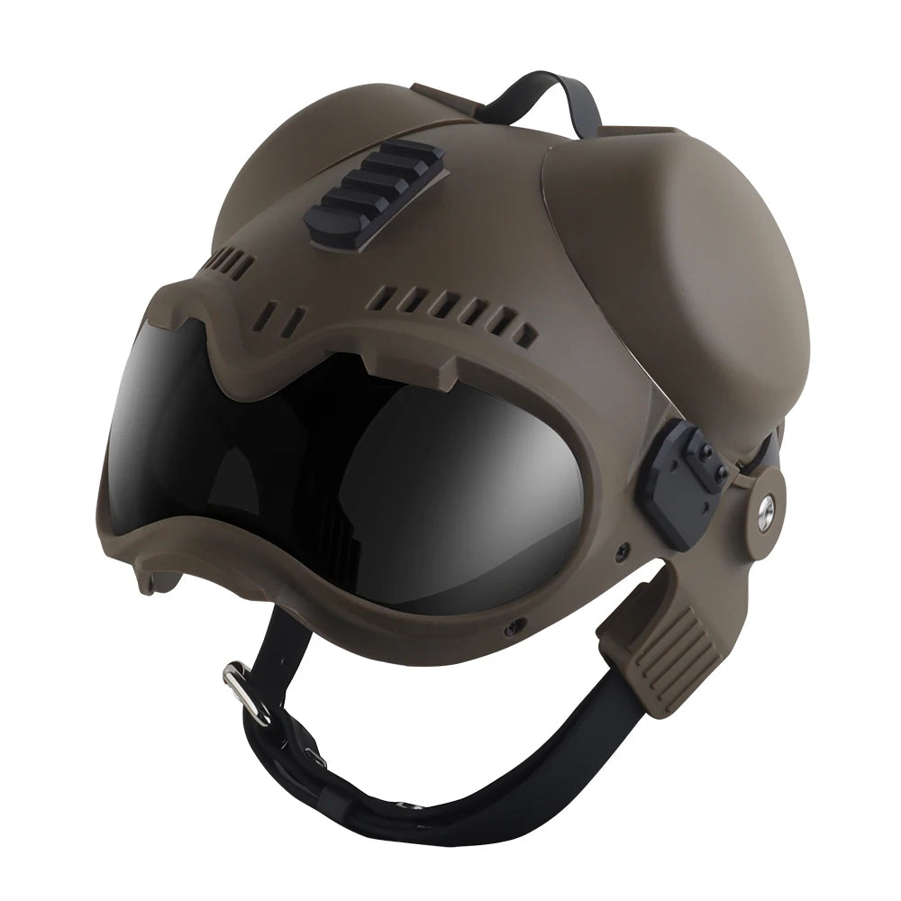 Tactical Dog Military Hunting Training K9 Helmet, Large Dog Patrol Dogs Sheepdog Pet Motorcycle Protective Helmet with Goggles