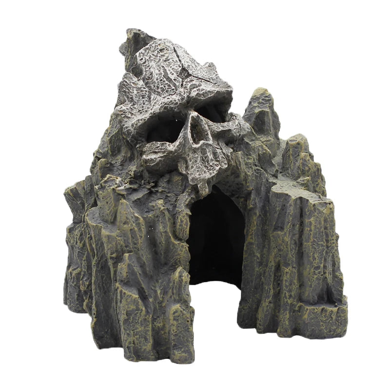 Aquarium Simulation Skull Cave, Landscape Decoration, Fish Tank, Reptile Rockery, Fish and Shrimp, Escape House, Culture Hole Deco