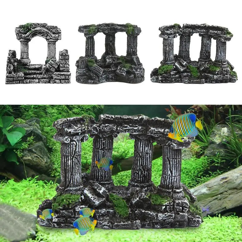 Fish Tank Vintage Roman Colum Pillar Ruins