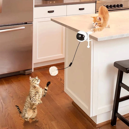 1Pc Fun Lifting Ball Electric Motion Cat Toy With Automatic Retractable Cat Teasing Ball Rotating Interactive Puzzle Pet Toys Cat Toys