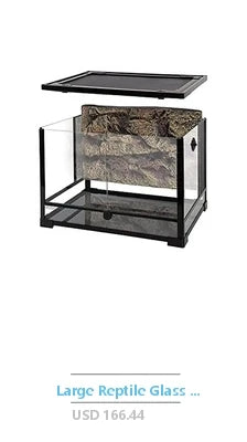 Reptile Terrarium PC Tank Starter Kit 15.6x8x10 inch Anti Breakage Amphibians Habitat Ventilation Kit Starter Accessories