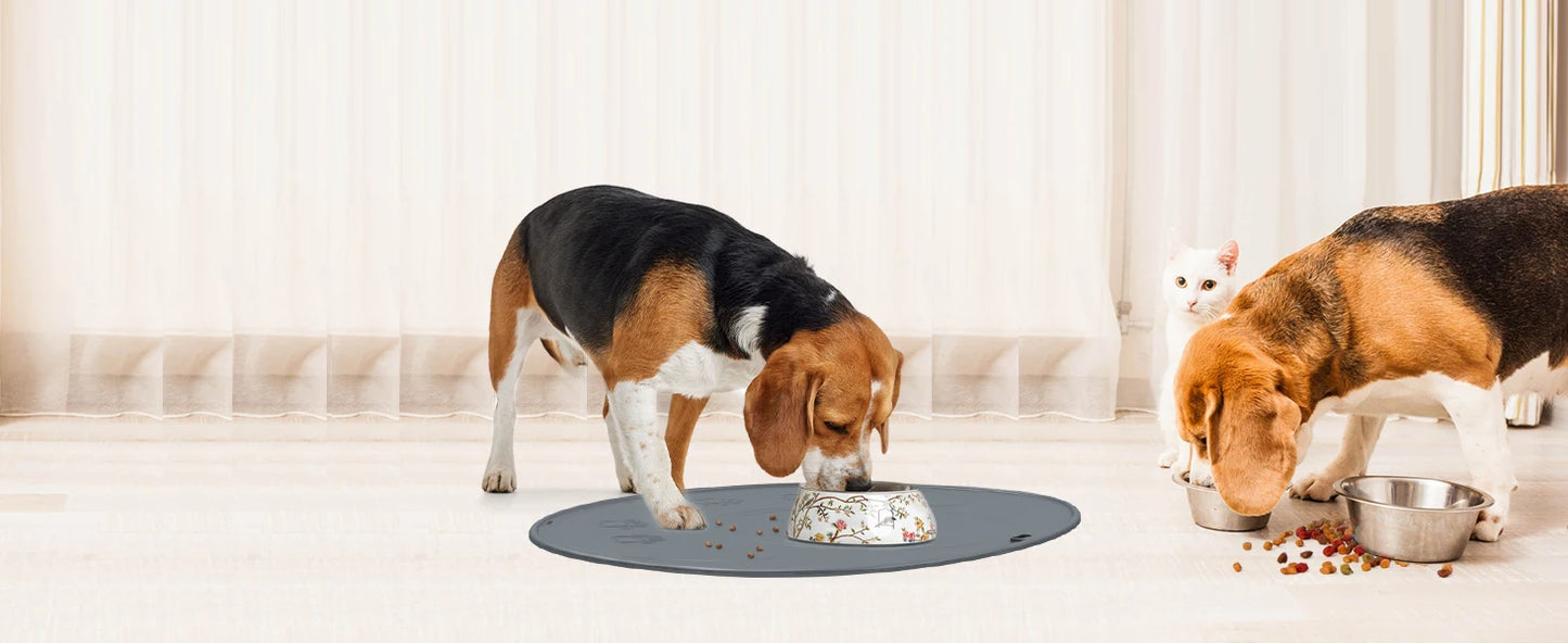 NPET Waterproof Silicone Dog Food Mat for DF10 Dog Fountain, Slip Resistant Dishwasher Safe Pet Feeding Mat,(28" x 2 1.26")