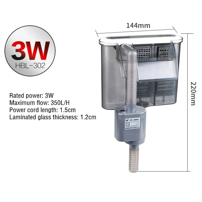 Aquarium Filter External Hanging Filter Pump Fish Tank Water Pump Waterfall Maker Water Circulation Filter Aquarium Accessories