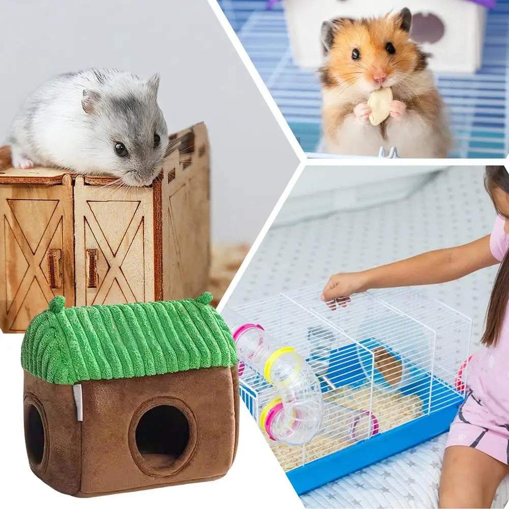 Hammock Warm Bed Small Animal Tube Cage House Hamster Guinea Pig Tunnel House Double Sided