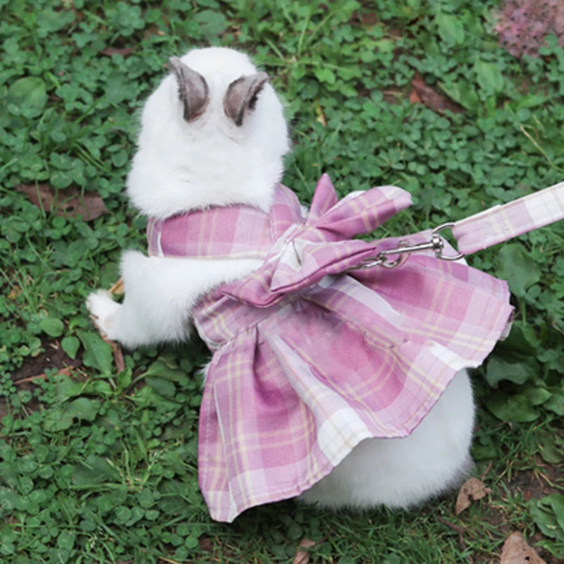 Rabbit Traction Rope Adult Lop-eared Bunny Outing Tools Bunny Walking Accessories College Style Photo Clothes Small Pet Supplies