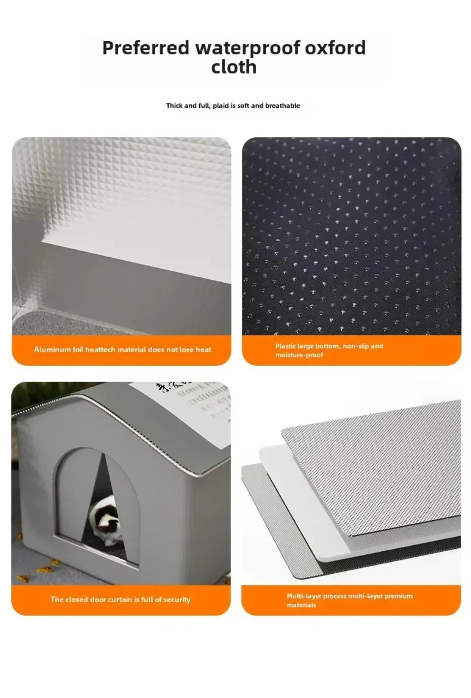 Cat Nest Waterproof Stray Cat House Outdoor Feral Large Capacity Pet Rainproof Moisture Large Enclosed Bite Resistant Cat Nest