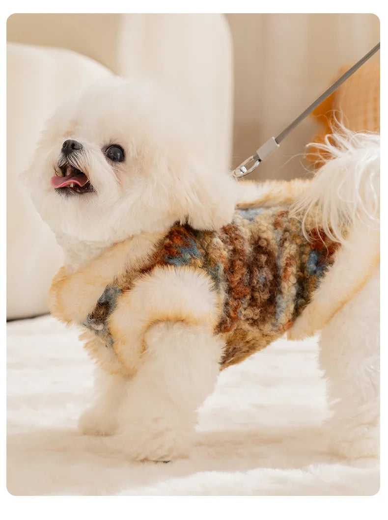 Winter Autumn Warm Clothes Dog Velvet Vest For Small Medium Puppy Bichon Teddy Thicken Pet Warm Clothes New Year Dog Clothing and Cat Clothing