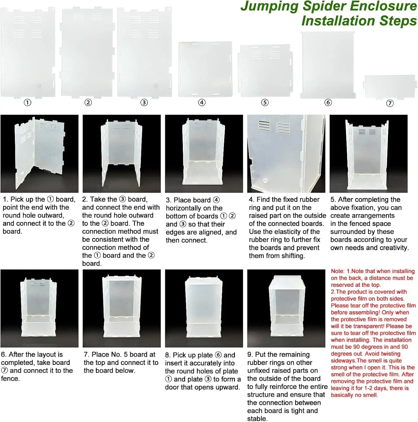 Jumping Spider Enclosure DIY Jumping Spider Insects Habitat with Temperature and Humidity Detector Water Feeder Platform Hide
