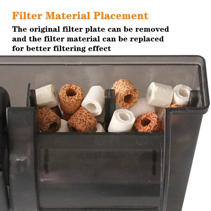 Aquarium Filter External Hanging Filter Pump Fish Tank Water Pump Waterfall Maker Water Circulation Filter Aquarium Accessories