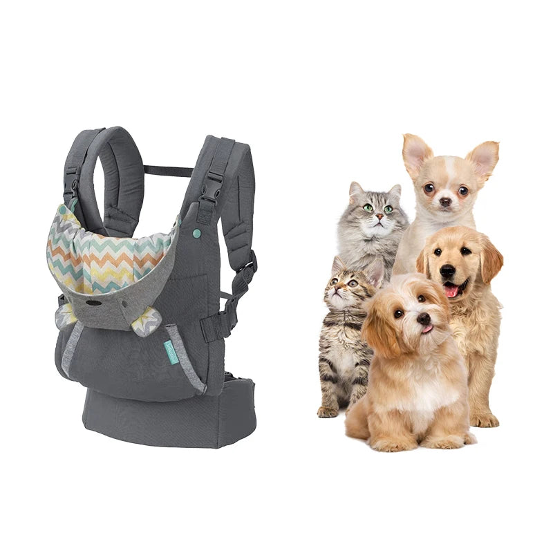 Ergonomic pet carrier for dogs and cats, fashion designer front pack carrier for dogs