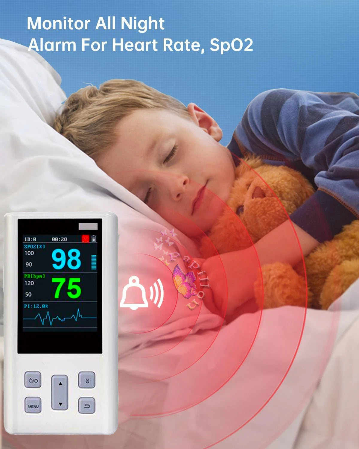 Handheld Pulse Oximeter Monitor for Heart Rate and Oxygen Saturation with Veterinary Medical SPO2 with Memory