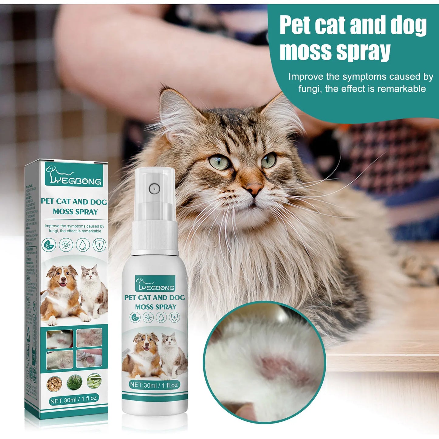 30ml  skin medicine spray for cats and dogs to remove mites
