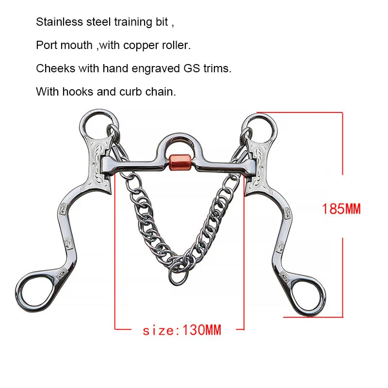 Equestrian Horse Mouth Bit Snaffle Gag Bite Horse Training Riding Harness Supplies