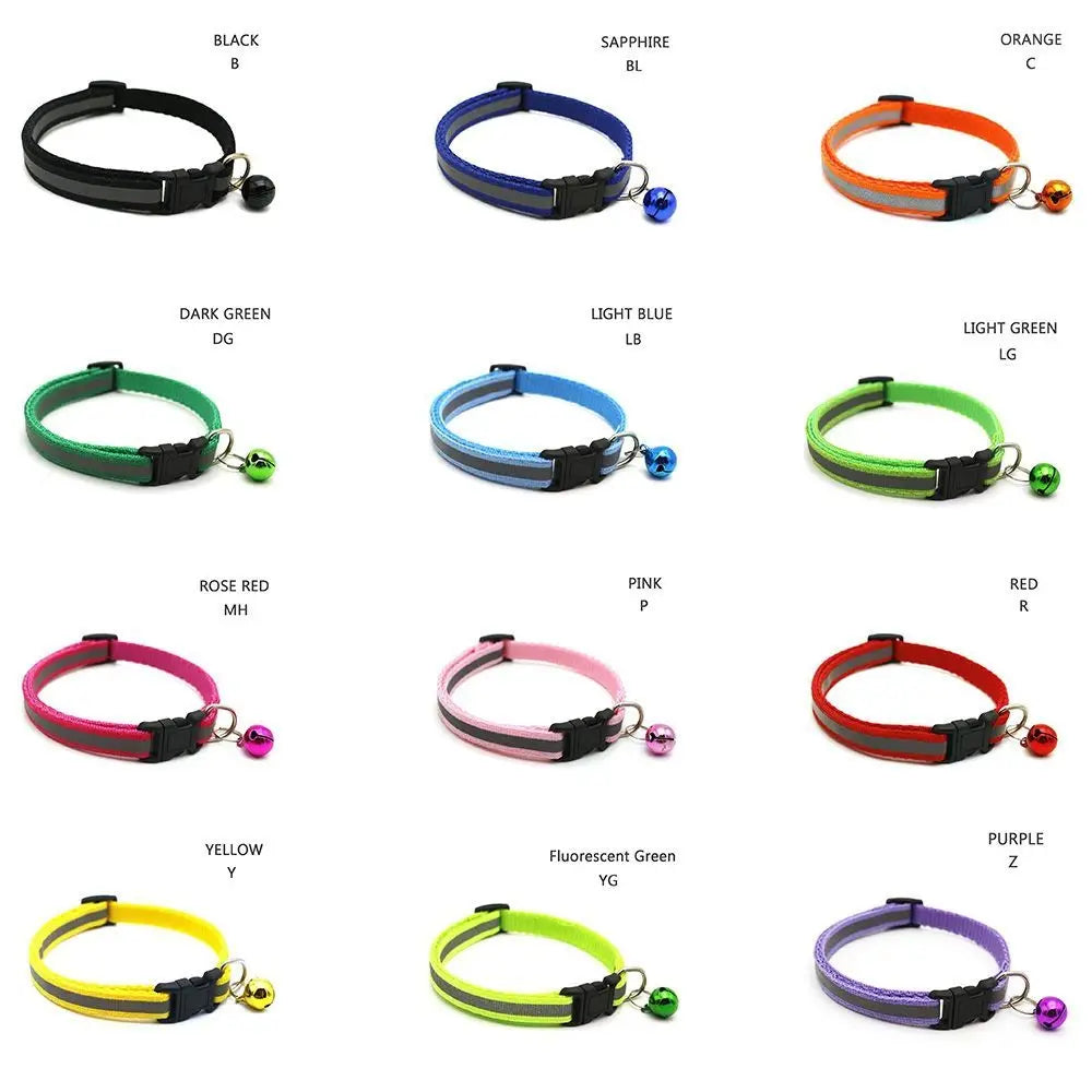 Reflective Flashing Easy Wear Nylon For Puppy Kitten Dog Accessories Pet Supplies Cat Collar Pet Collar
