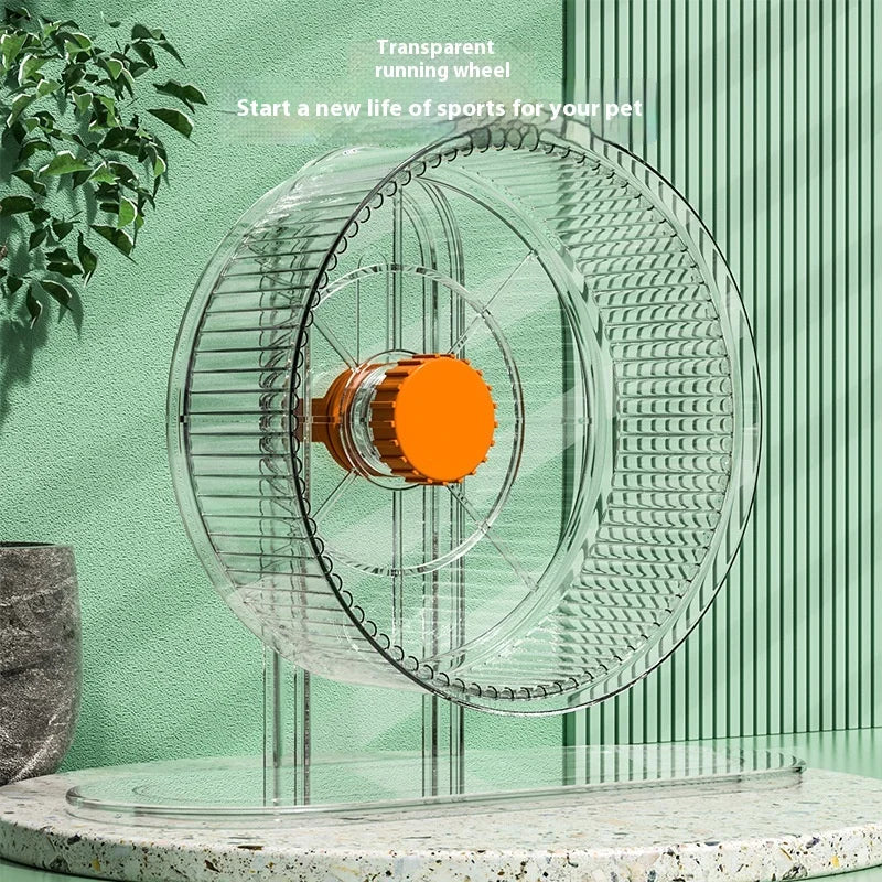 Hamster Silent Exercise Wheel - Dual ABEC-7 Bearings & Adjustable Stand, Extra Wide 28cm for Syrian/ Roborovski hamster, Anti-Shock Base