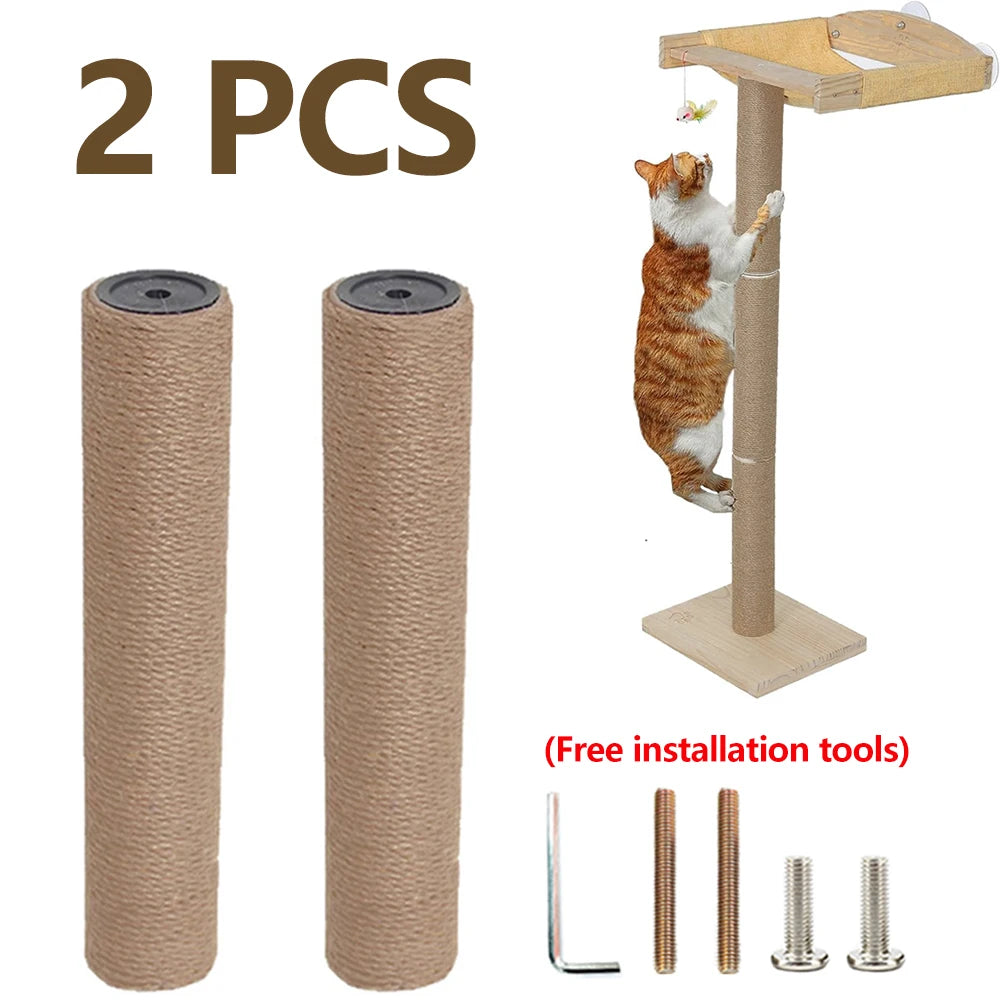 2PCS cat scratch pole, DIY accessories for cat climbing frame, suitable for cat climbing frame or Replacing Old and Damaged Cat Scratch Poles