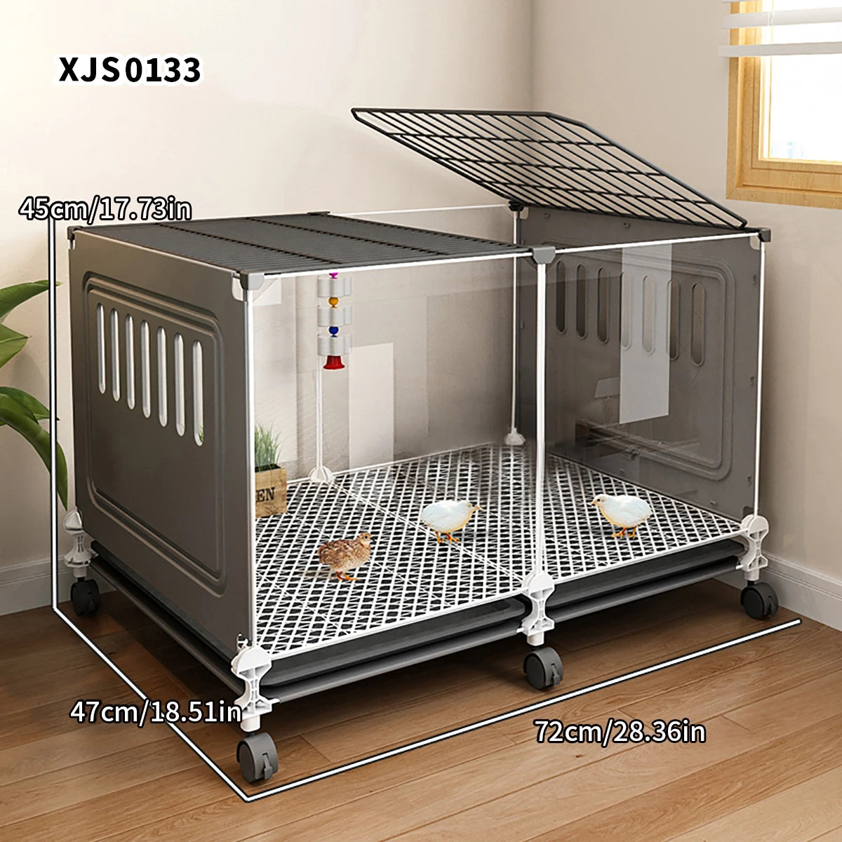 Chicken Cage Household Large Breeding Cage Chicken Coop Automatic Cleaning Duck Cage Wire Mesh Balcony Outdoor Poultry Cage