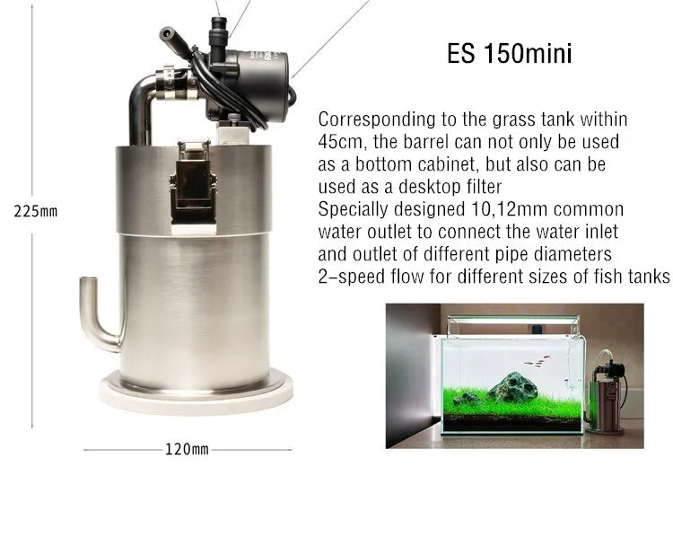 Aquarium Stainless Steel External Pro Canister Filters with Pump ADA Style Fish Tank Filter Bucket Barrel Aquarium filter Fish tank filter