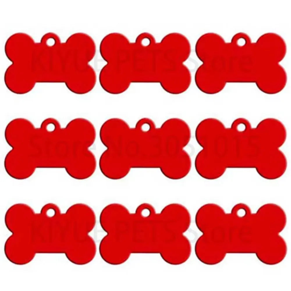 Wholesale 20Pcs Classic Bone Dog ID Tag Pet Tags Custom Anti-Lost Personalized Name Plate Cat Collar Pet Pendant Necklace Chain
