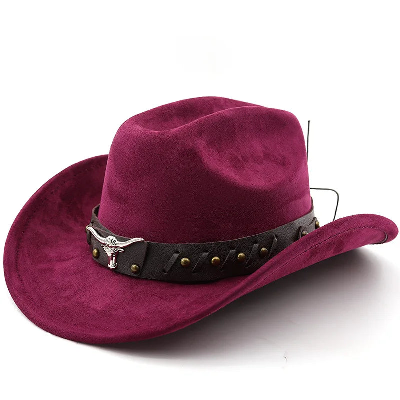 New Western Cowboy Hats Vintage Roll Brim Gentleman Cowgirl Jazz Hat Holidays Party Cosplay Hat