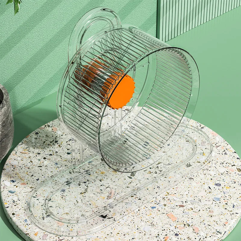 Hamster Silent Exercise Wheel - Dual ABEC-7 Bearings & Adjustable Stand, Extra Wide 28cm for Syrian/ Roborovski hamster, Anti-Shock Base
