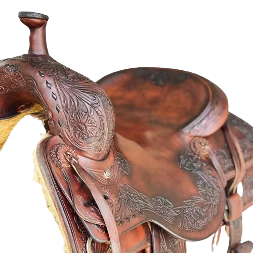 Premium Western Horse Saddle With Reinforced Tree And Breathable Seat For Cowgirl Riding Western Genuine Leather