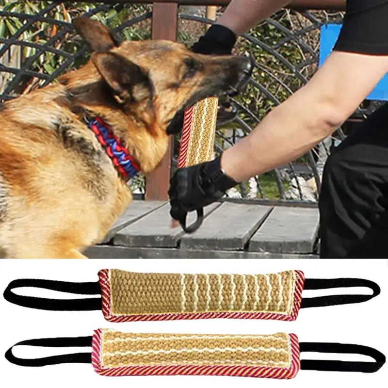 Dog Tug Toy Pet Bite Jute Tug Pillow With 2 Rope Handles Medium Large Dogs Training Toys for Malinois Pet Interactive toy
