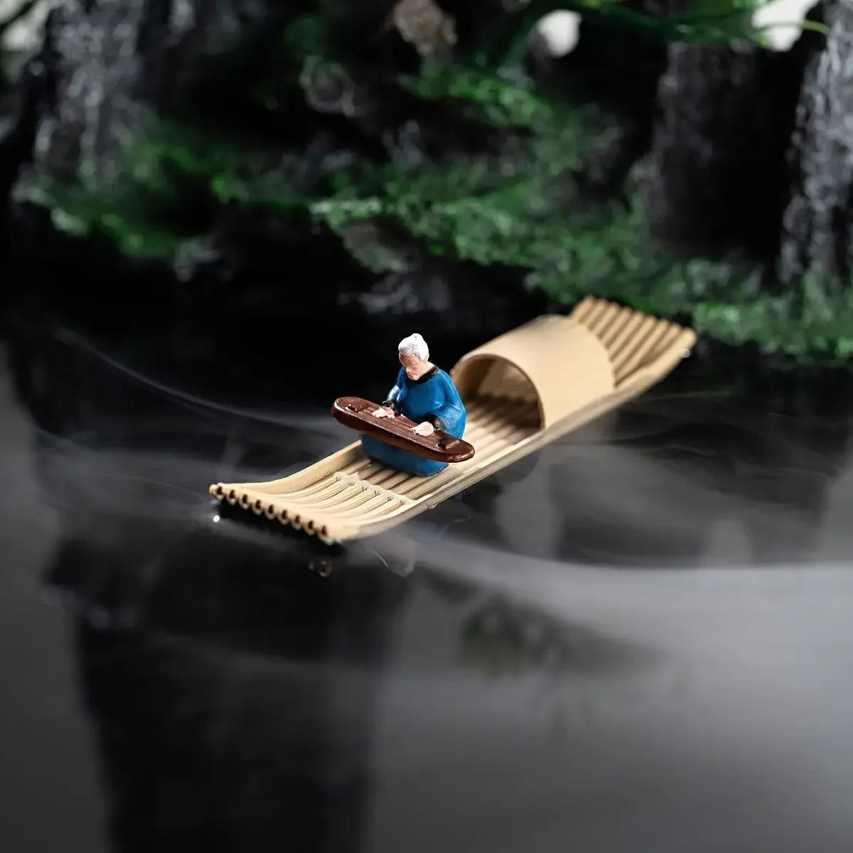 Floating Mini Boats Simulation Bamboo Raft for Fish Tank Bonsai Micro Landscape Decor Creative Decoration Aquarium Accessories