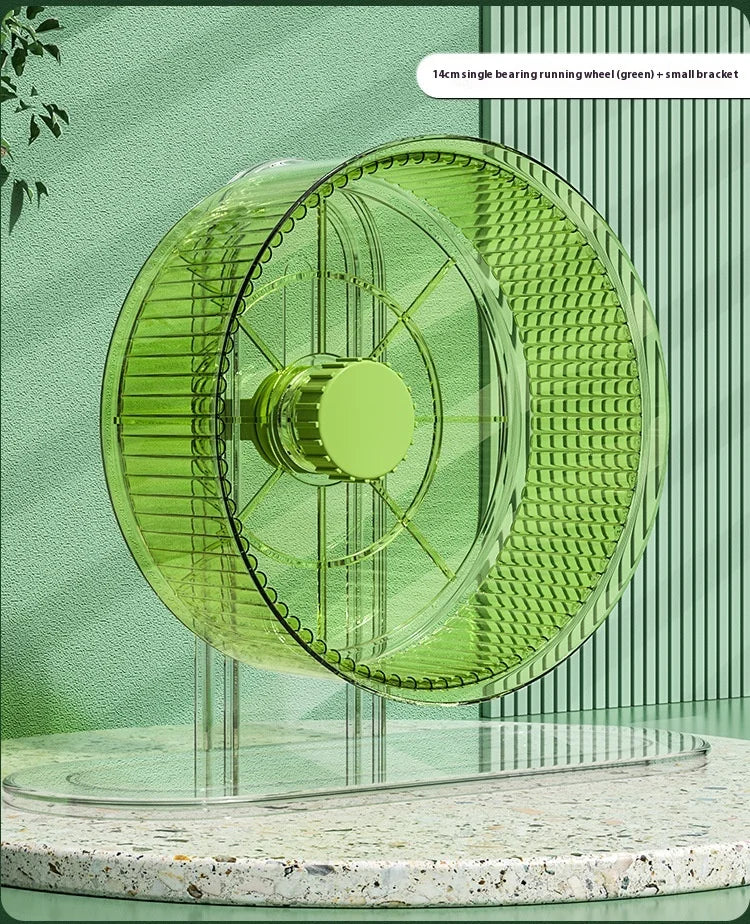 Hamster Silent Exercise Wheel - Dual ABEC-7 Bearings & Adjustable Stand, Extra Wide 28cm for Syrian/ Roborovski hamster, Anti-Shock Base