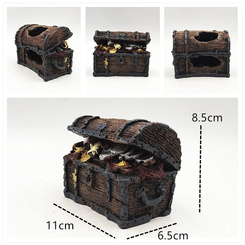 Aquarium Decor Fish Tank Resin Shipwreck Decoration Pirate Treasure Ship Fishing Net Ornament Accessories Statue For Fishes Hide