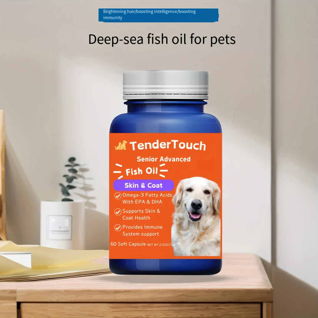 60 Capsules Amazing Omega 3 Fish Oil for Dogs and Cats - Omega 3 for Shedding and Skin Health For Dry Skin