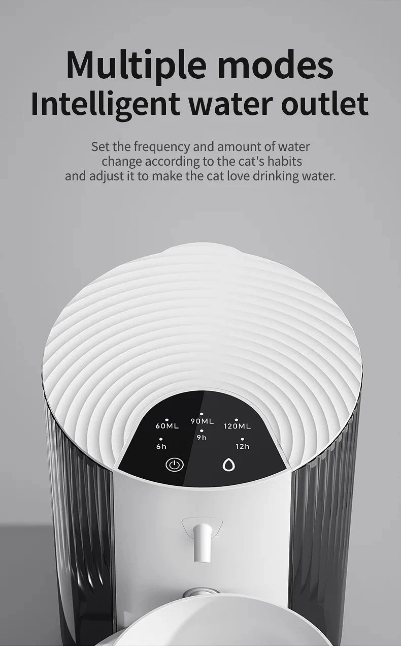 Large capacity 3L Pouring Cat Water Dispenser Smart Tilt Design Pet Water Fountain Separate Clean & Dirty Water For Cats Dogs