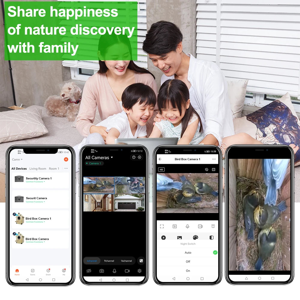 Tuya Smart Life WiFi HD Camera for Bird House Wireless APP Remote Live View Night Vision Plug-in Power Easy Install DIY Gift