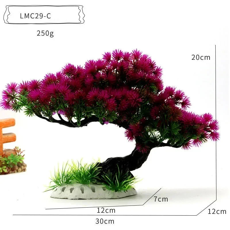 Aquarium Ornaments Simulation Plants Fish Tank Landscaping Decorations Plastic Water Plants Flowers Trees  Accessories