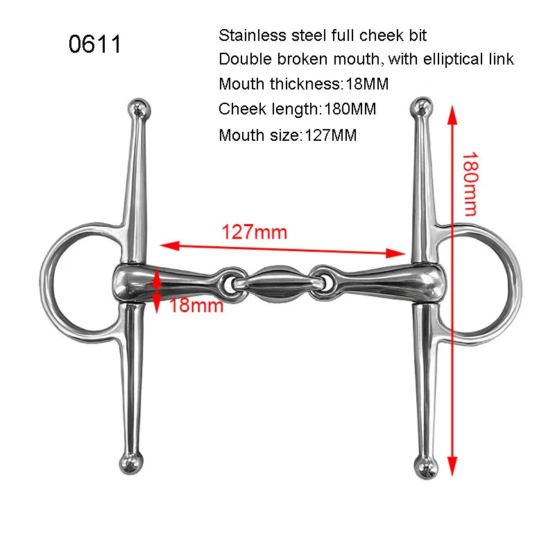 Equestrian Horse Mouth Bit Snaffle Gag Bite Horse Training Riding Harness Supplies