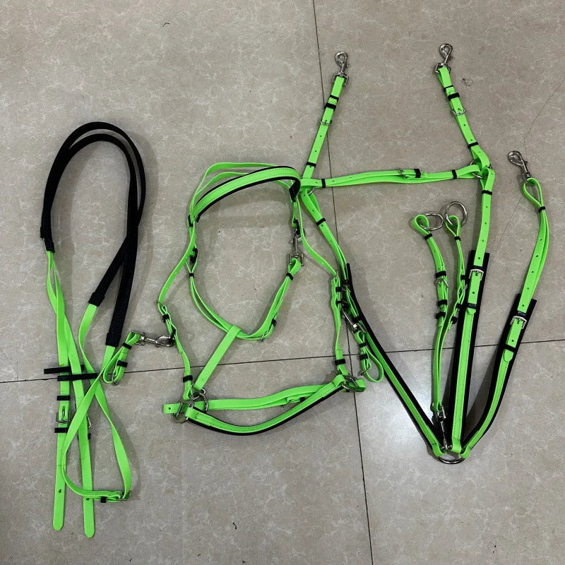 Endurance Marathon Stainless Steel Horse Bridle PVC Padded Nose Band Brow Band Reins A variety of Colors Riding Equestrian