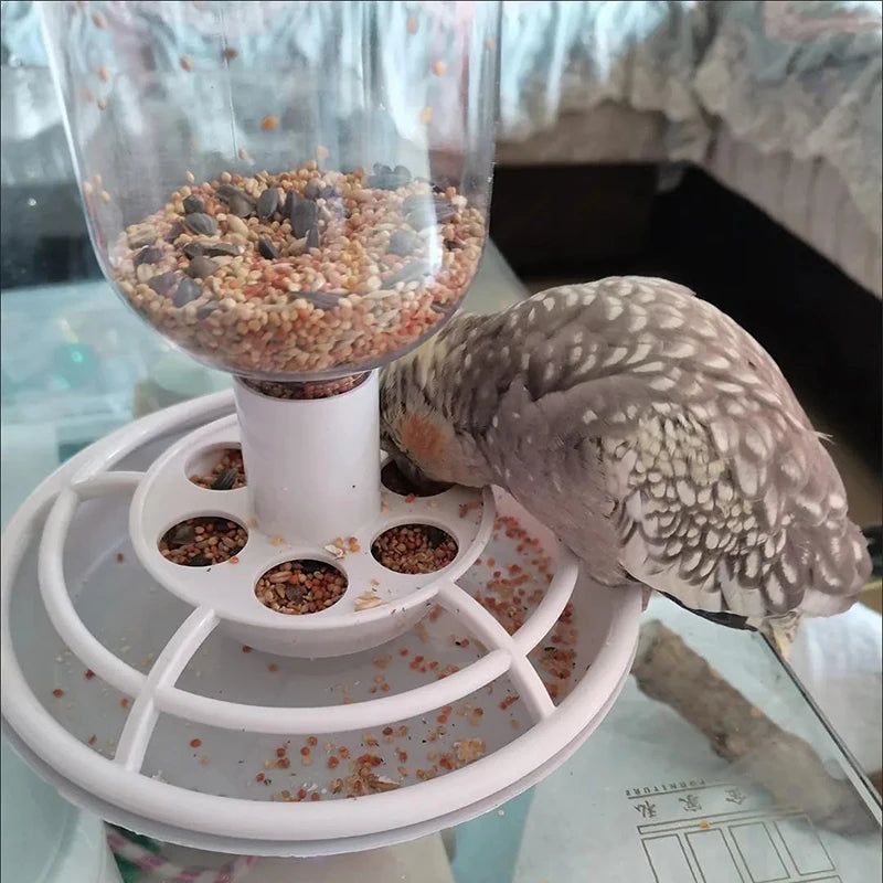 Automatic Bird Feeder with Anti-Scatter Dispenser for Cage with Hanging Hook